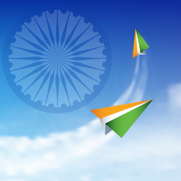 Abstract background with paper planes