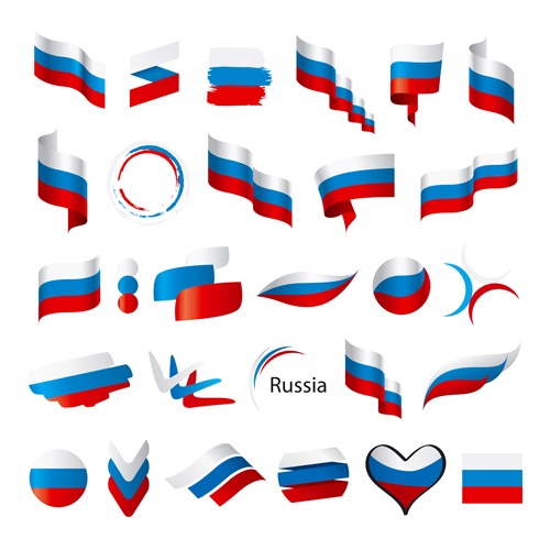 Abstract flags Icons set vector 01