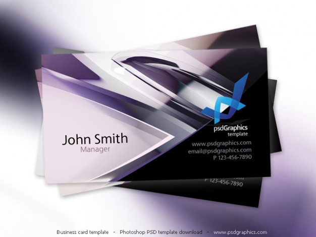 Abstract hi-tech design, business card template  PSD file | Free Download