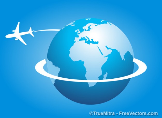Airplane around the world  Vector | Free Download