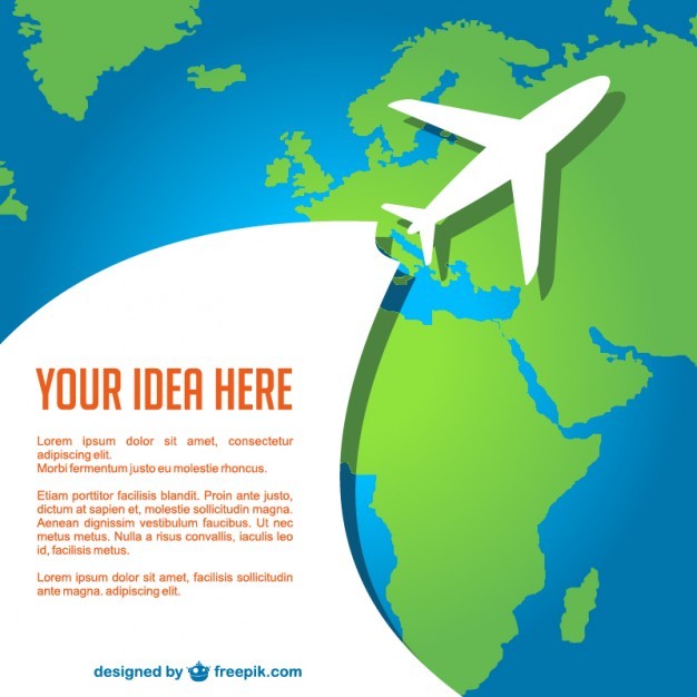 Airplane travel vector template Vector | Free Download