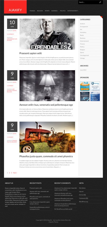 Ajaxify WordPress Themes