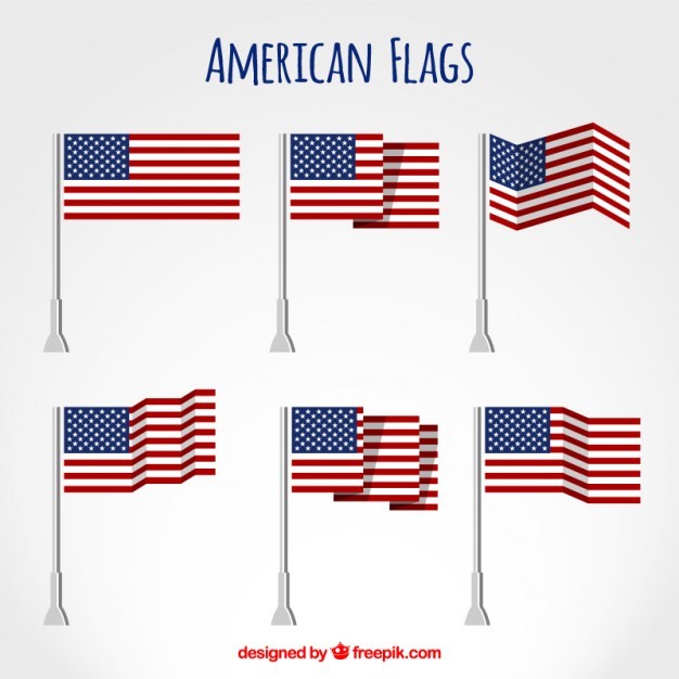 American Flags Flat Set