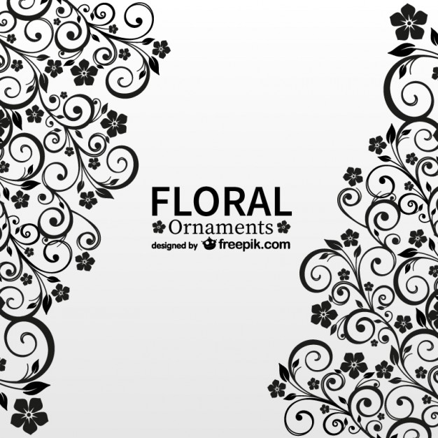 Antique floral free vector card