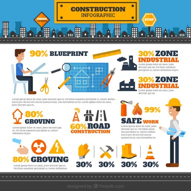 Architects and construction elements infography  Vector | Free Download