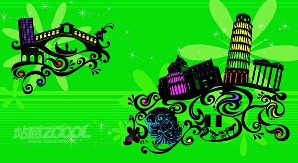 Architectural Series -042 monuments pattern