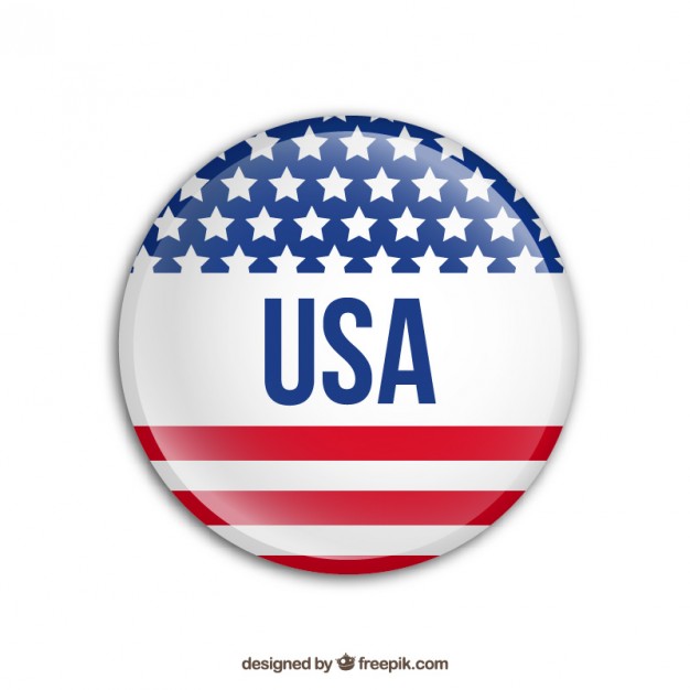 Badge with usa flag