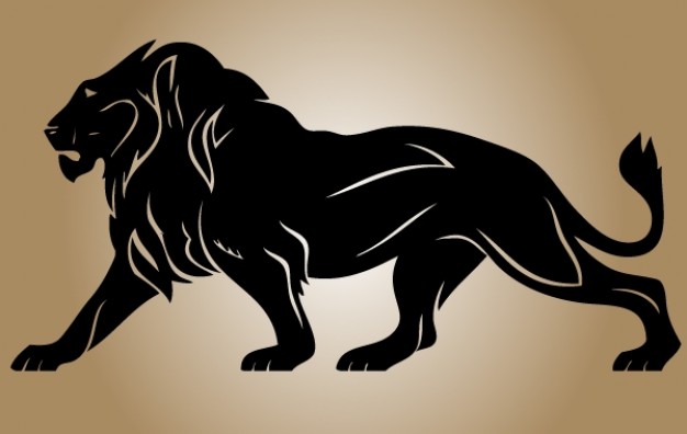Black lion shape template vector