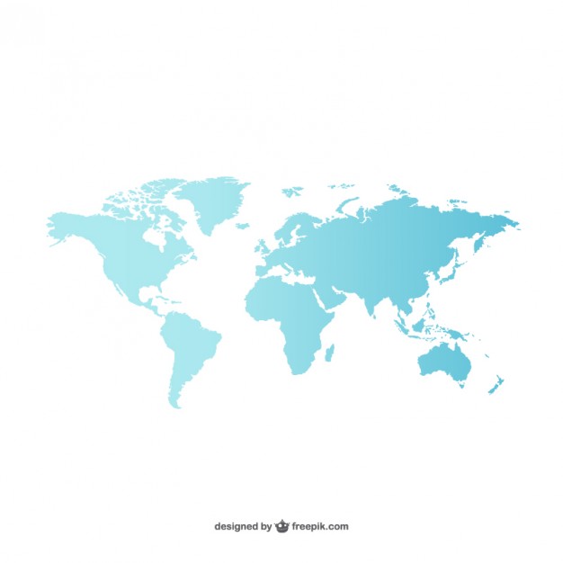 Blue world map  Vector | Free Download