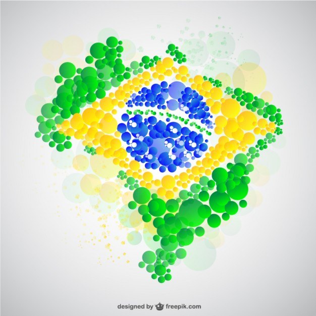 Brazil map flag vector free