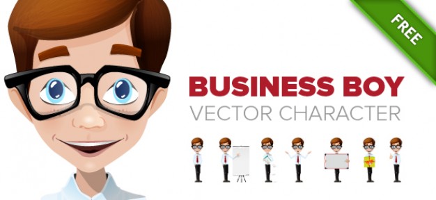 business boy vector character
