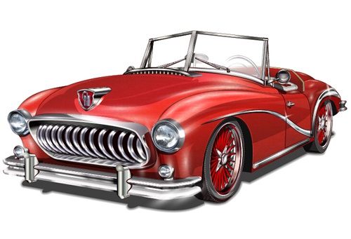 Car vintage poster design material vector 10