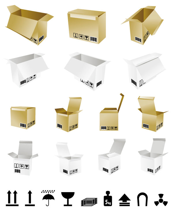Cartons and shipping material vector logo