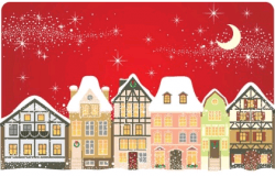 cartoon christmas house background 01 vector