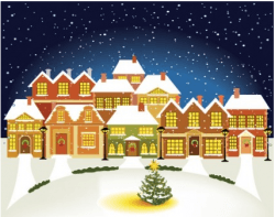 cartoon christmas house background 01 vector