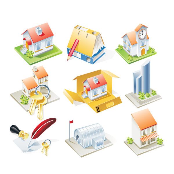 cartoon Houses Model vector