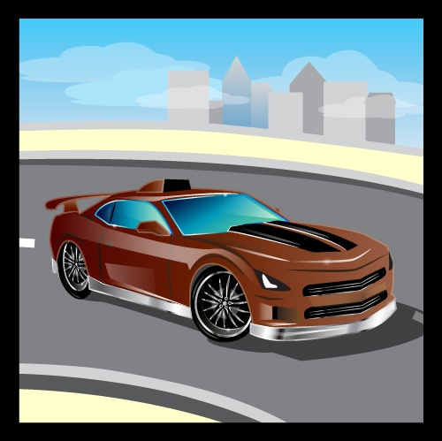 Cartoon sports car design vectors set 11