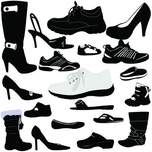 Classic woman shoes design vectors 04