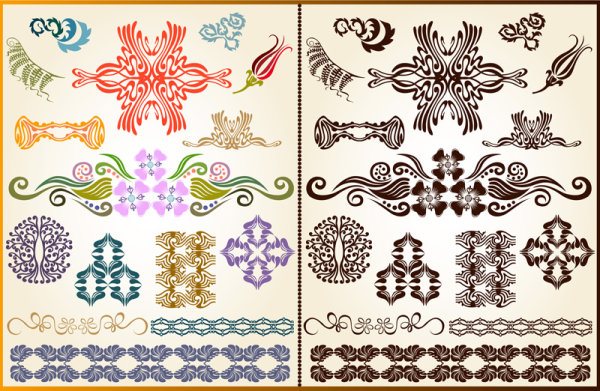 color Decorative pattern free vector 04