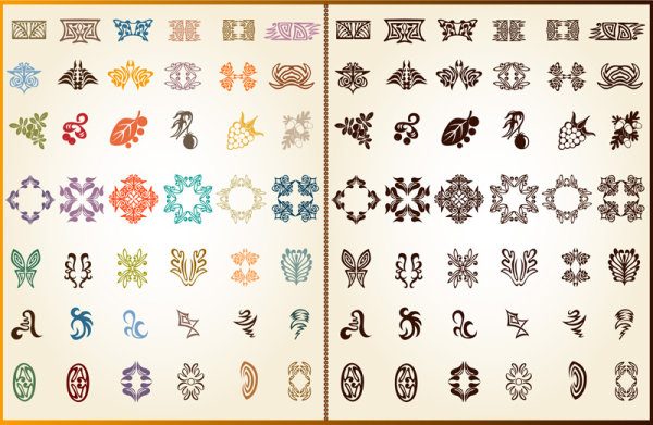 color Decorative pattern free vector 02