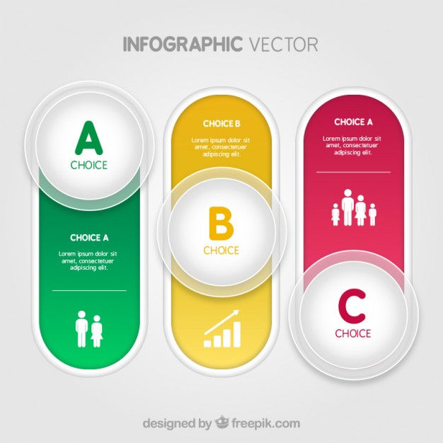 Colorful buttons infographic  Vector | Free Download