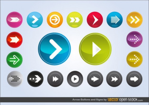 Colorful direction arrows vector set  Vector | Free Download