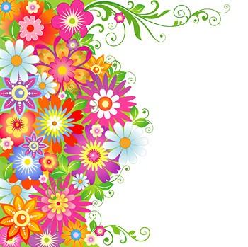 Colorful flower pattern vector material