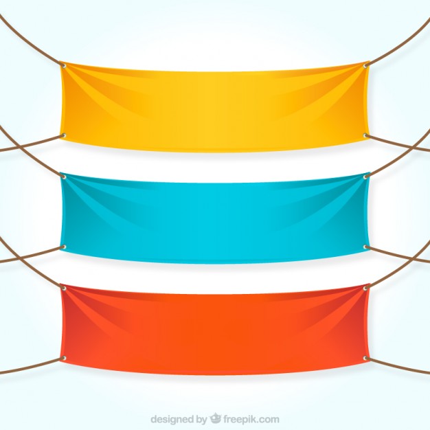 Colorful textile banners  Vector | Free Download