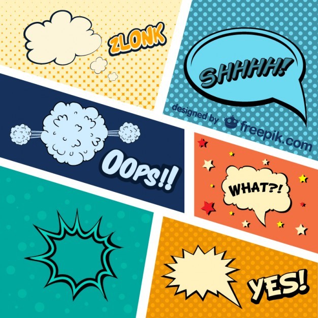 Comic Book graphic elements vector  Vector | Free Download