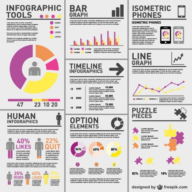 Complex statistics infographic   Vector | Free Download