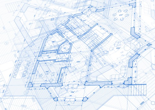 Creative architecture blueprint design vector 01
