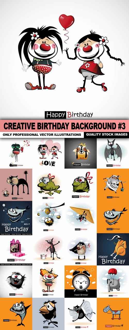 Creative Birthday Background #3 – 25 Vector