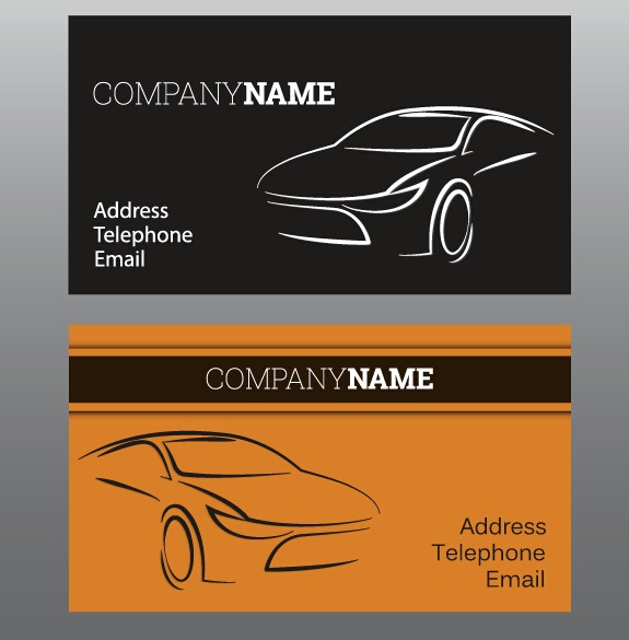 Creative car business cards vector 03