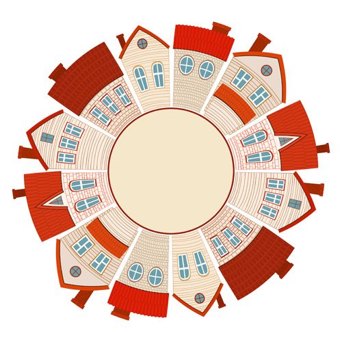 Creative house frame vector material 02