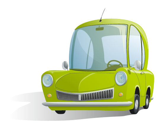 Cute cartoon car 01 free vector