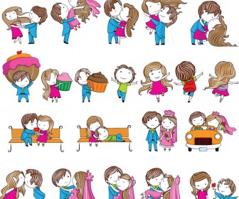Cute couples in love vector