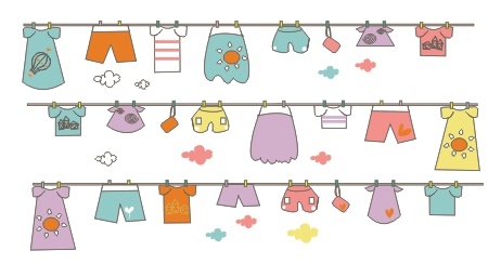 Cute hand drawn hang the clothes vector background