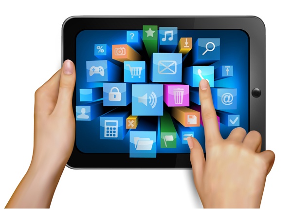 3D Internet tech template vector material 03