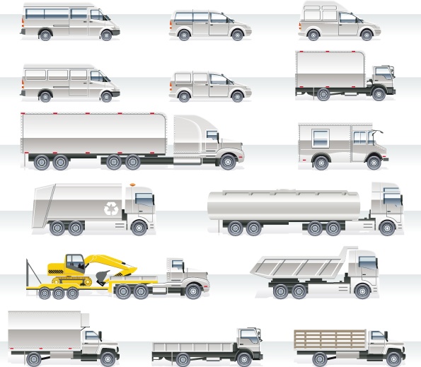 Different trucks design graphics vector