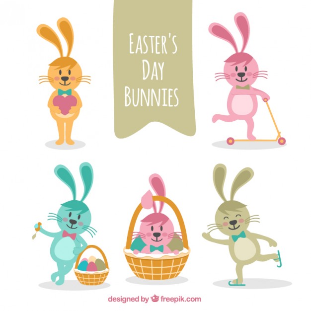 Easter’s day bunnies doing things