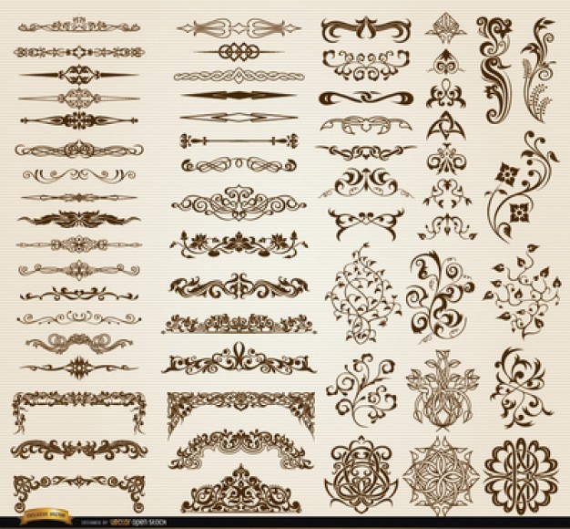 Elegant swirls and dividers vector pack