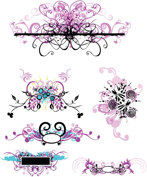 Elements of Violet Floral vector