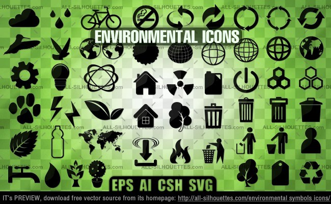 Environmental symbols icons
