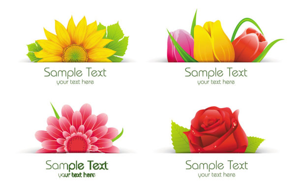 Exquisite with Flowers free vector 03