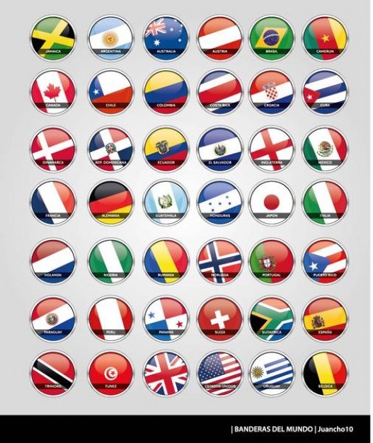 flags in buttons