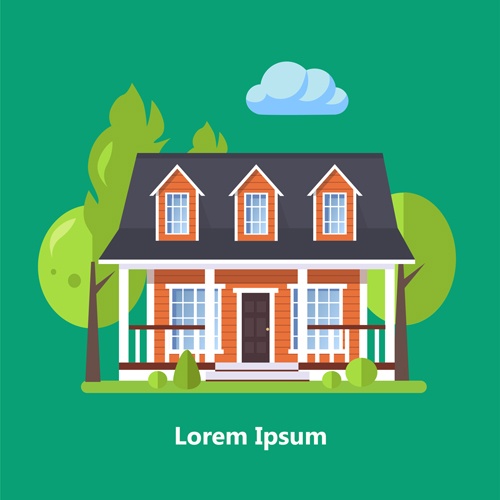 Flat style houses creative template vector set 15