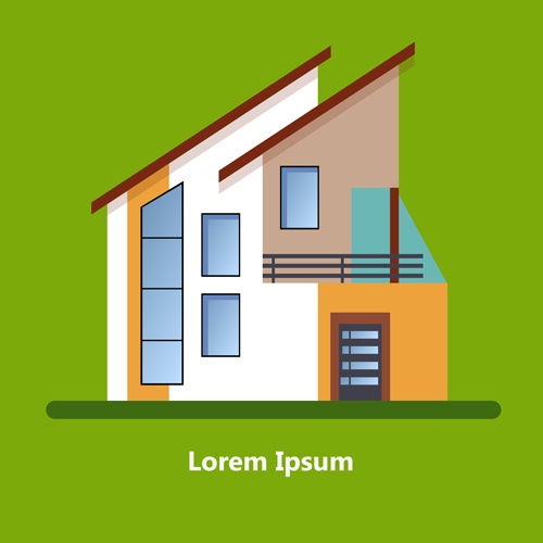 Flat style houses creative template vector set 11