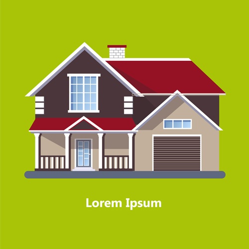 Flat style houses creative template vector set 10