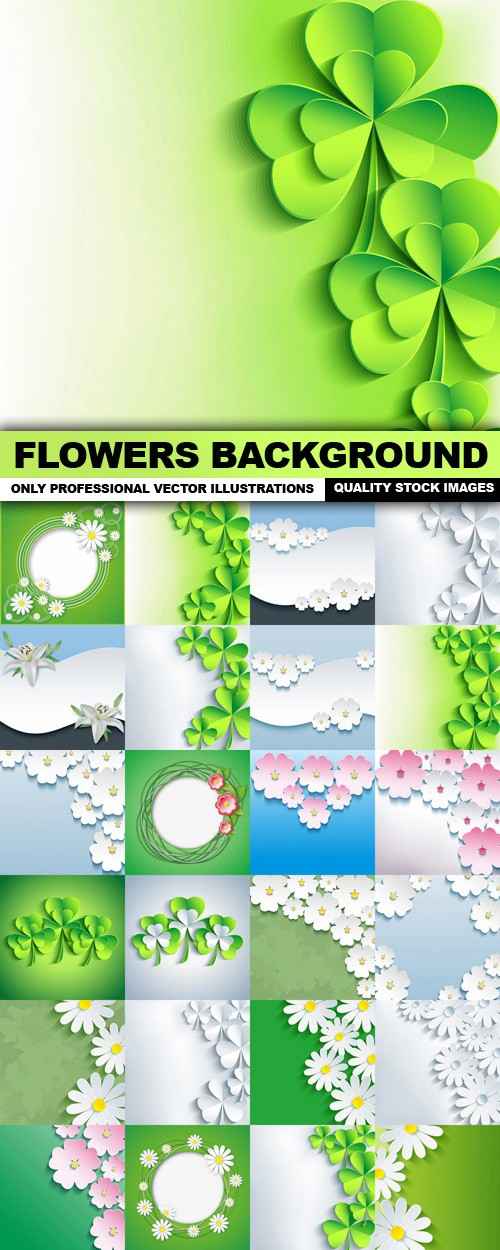 Flowers Background – 25 Vector