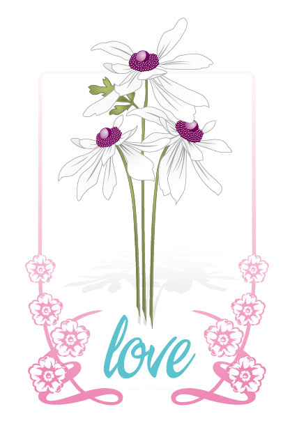 Flowers Border love vector